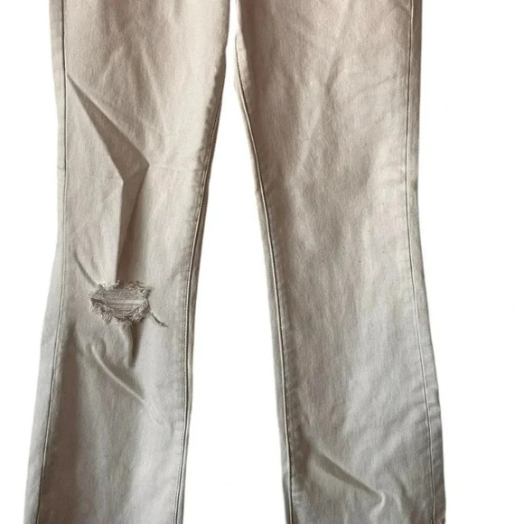 Flying Monkey White Distressed Jeans w/ Tan Stitching - Picture 4 of 16